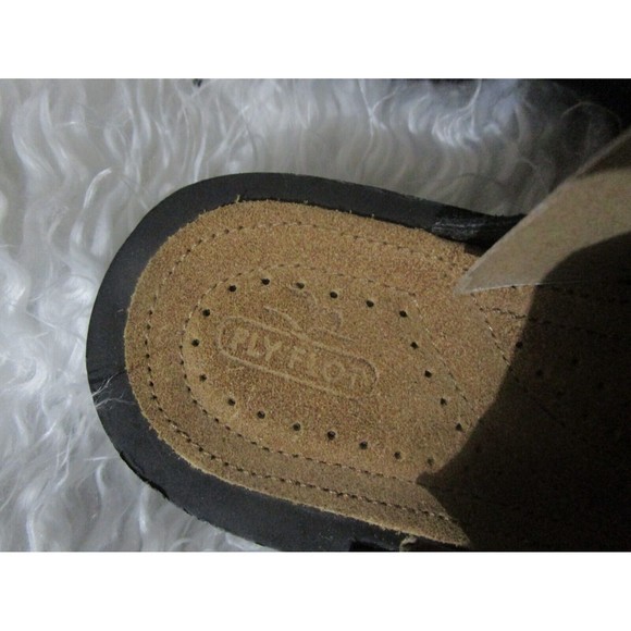 New Women FlyFlot black  2-strap slide leather sandals/slippers -  ITALY NWT 38 - Picture 3 of 7